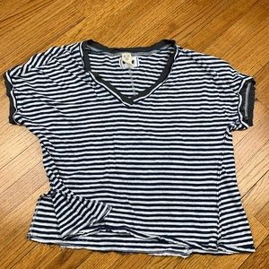 We the Free Blue and White Striped Top